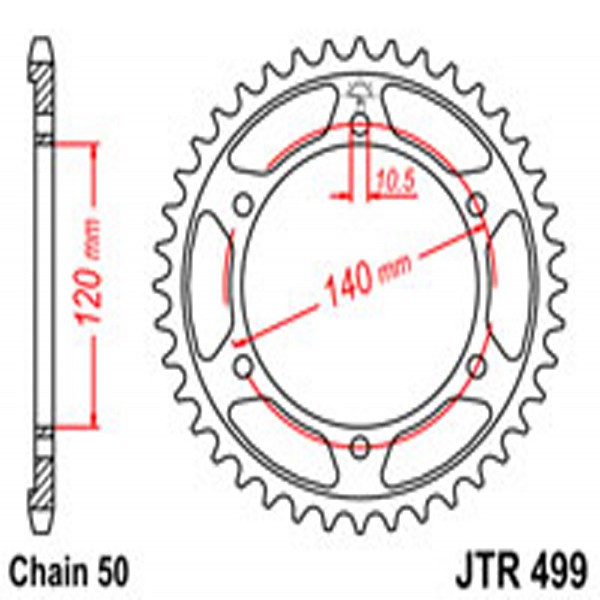 JT JT Rear Sprockets R/W 499-45T KAW (498)